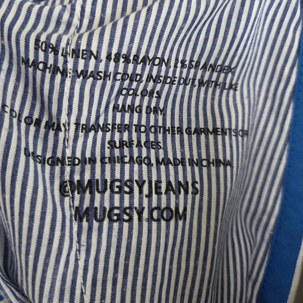 Mugsy Driftwoods Linen Blend Chino Pants Mens 30x32 Ivory White Slim Straight - Picture 11 of 13